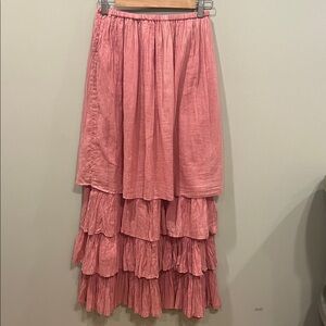 Sacred Threads Tiered Maxi Skirt Blush Pink